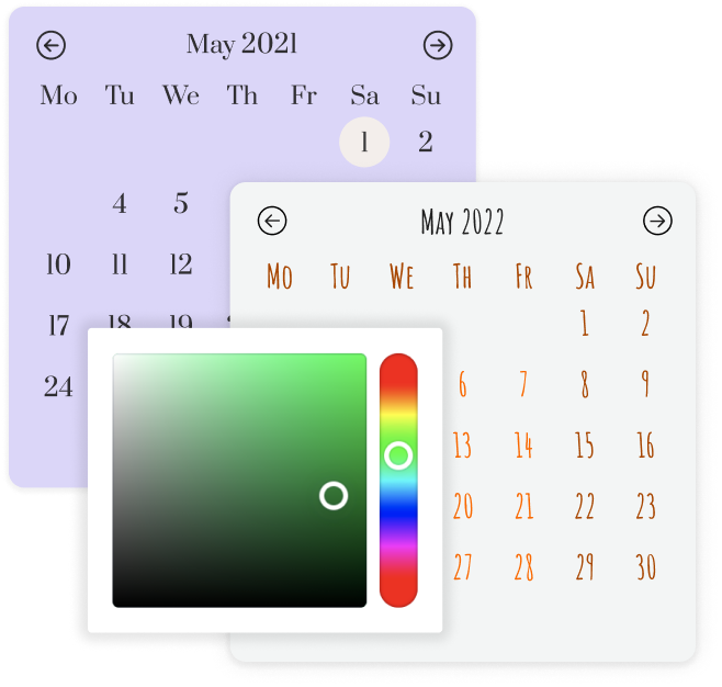 Design and customise your date picker