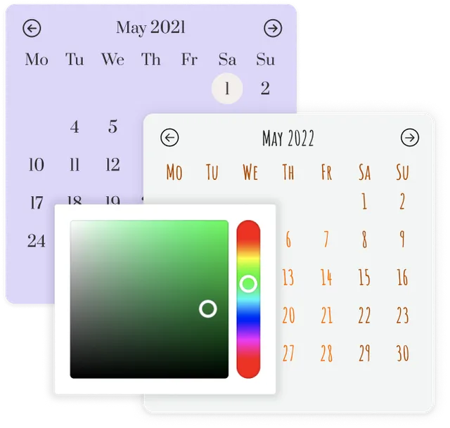Design and customise your date picker